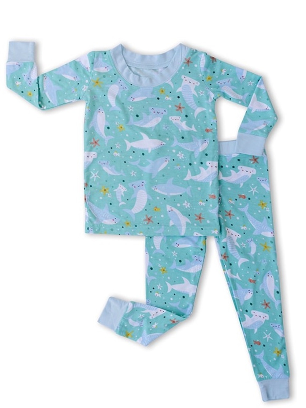 Little Sleepies Shark Soiree Bamboo Viscose Two-Piece Pajama Set Kids size 3T